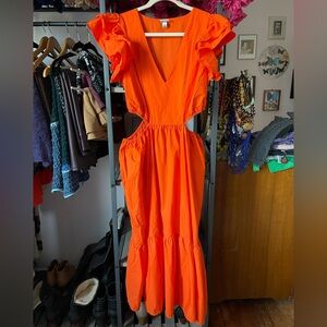 a new day Bright Orange Cut Out Dress